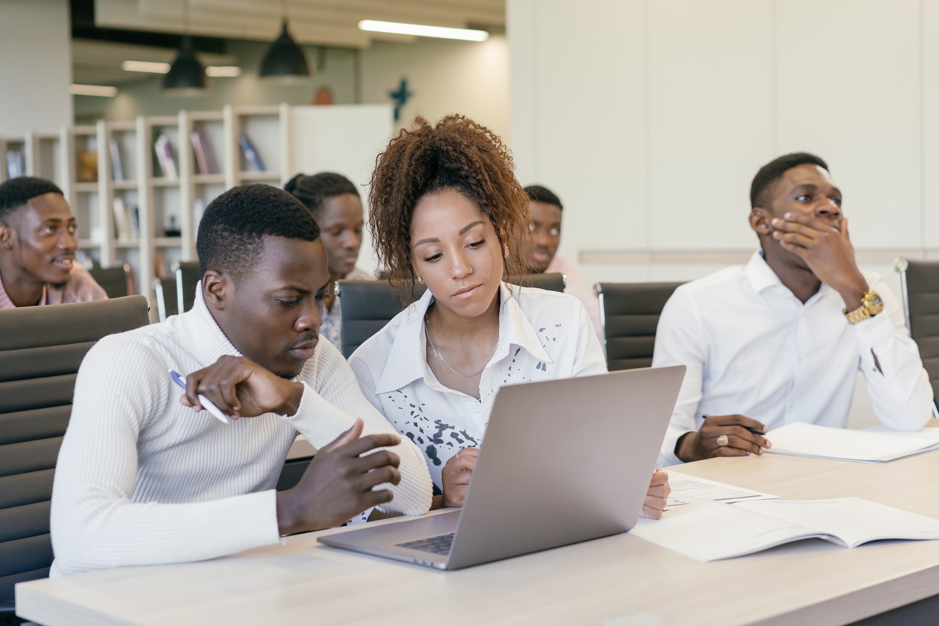 Young people in an office meeting